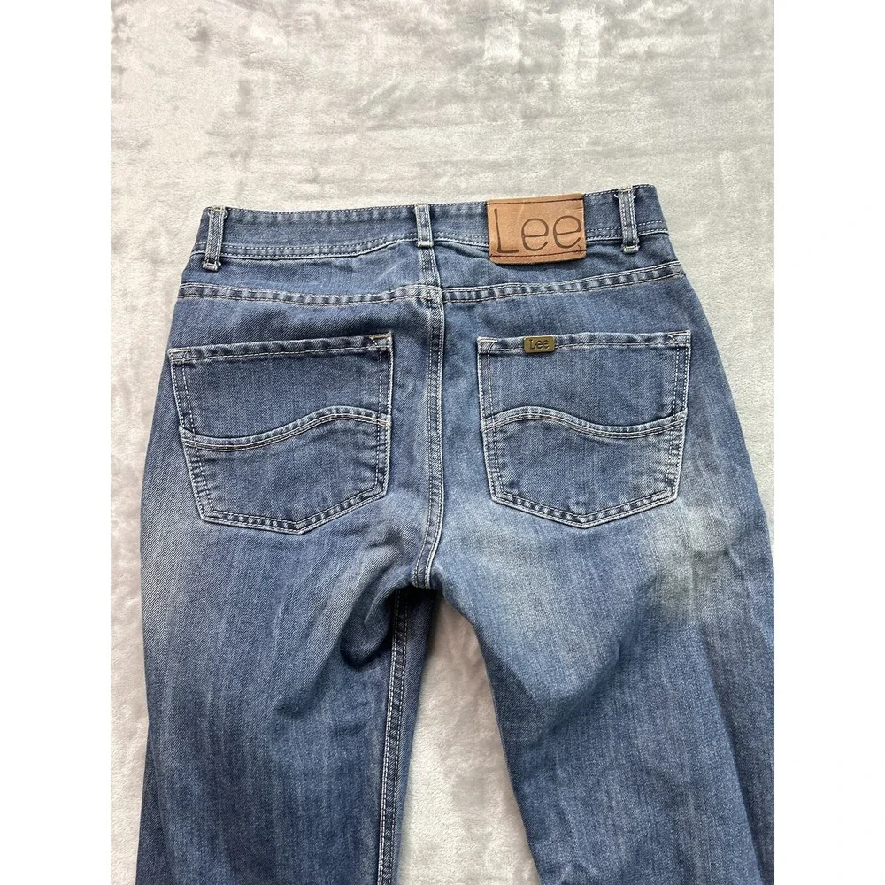 VTG Lee Mens Sz 30 (W29 in) Designer Blue Jeans Straight Leg Guys Work Pants
